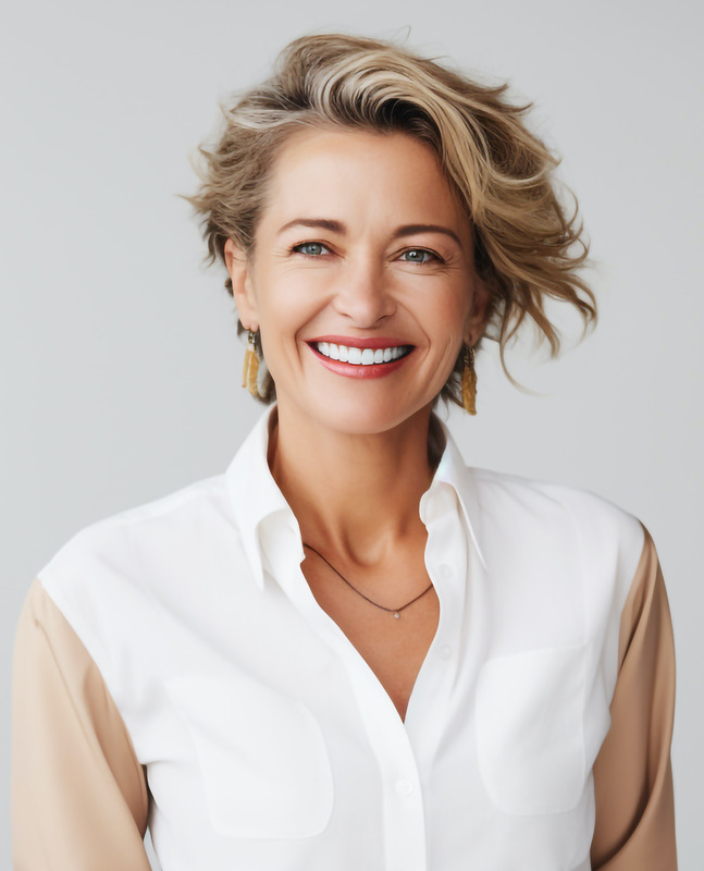 Photo of an older woman with amazing skin